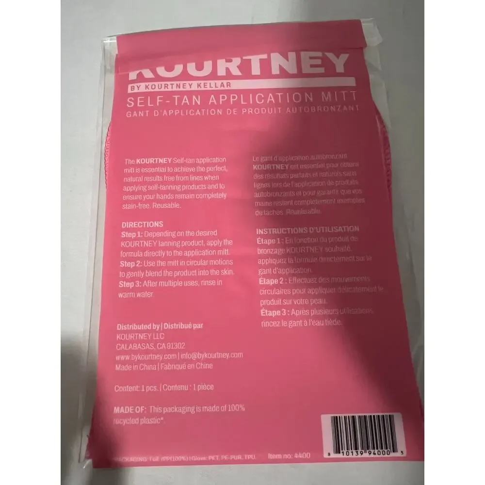 NEW KOURTNEY Kellar Self-Tan Application Mitt - Soft Velvet ONE MITT
